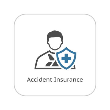 Accident Insurance Icon. Flat Design.