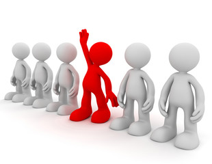 standing out from the crowd concept  3d illustration