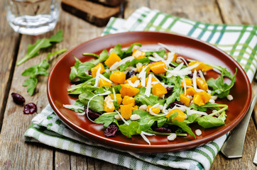 pumpkin arugula salad barley dried cranberries