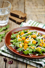 pumpkin arugula salad barley dried cranberries