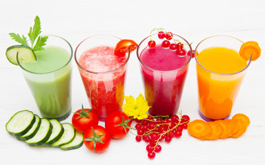 various Freshly Vegetable Juices