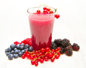 Delicious blackberry,raspberry and blueberry juice