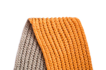 knitted piece of scarf isolated