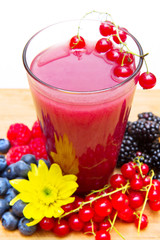 Delicious blackberry,raspberry and blueberry juice