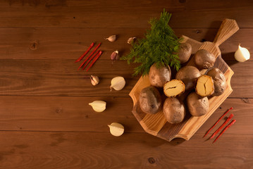 baked potatoes and spices