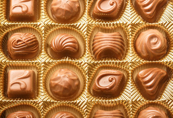 Chocolate sweets close up