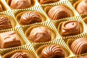 Chocolate sweets close up