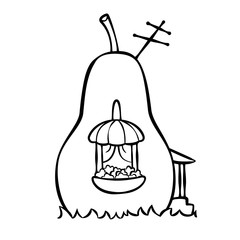 vector magic house coloring page