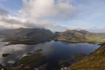 Lofoten islands, Norway, trek to Voladstinden mountain