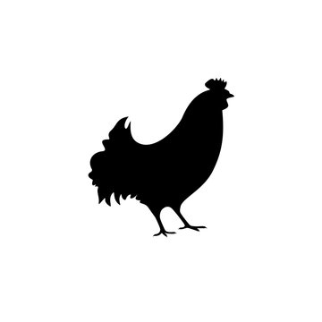 Rooster.  Abstract  logo,  icon. Symbol of new year 2017 in Chinese calendar. Monochrome vector illustration, design element for    greeting cards