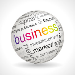 French business theme sphere with keywords
