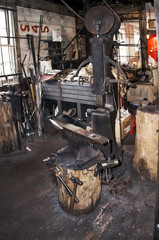 Fototapeta na wymiar 100 year old Blacksmith shop (smithy) in historic Galena, Illinois.