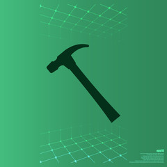 Hammer flat style vector icon