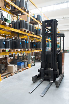 Factory wharehouse with forklift