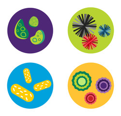Bacteria virus vector icon