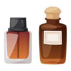 Perfume bottle vector set.