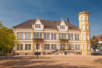 Fototapeta na wymiar Altes Rathaus von Horn-Bad Meinburg in Westfalen
