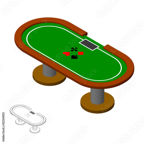 "Poker table. 3d Vector colorful illustration.3d isometric style