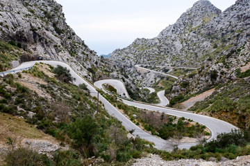 Serpentine road direction sa calobra, majorca