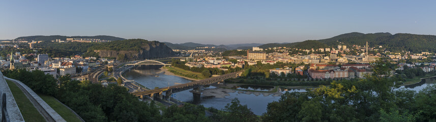 Fototapeta na wymiar Panorama of Usti nad Labem town