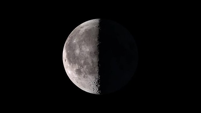 A 4K 3D Animation showing the phases of the moon as it moves closer