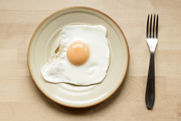 Fried egg on plate