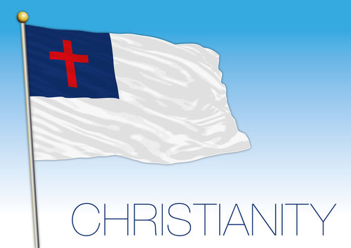 christianity flag, vector file, illustration