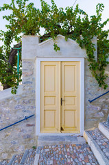 Old gate in Ermoupolis, Syros island, Cyclades, Greece