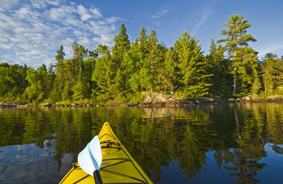 Kayak on Lake of the Woods, Northwestern Ontario, Canada