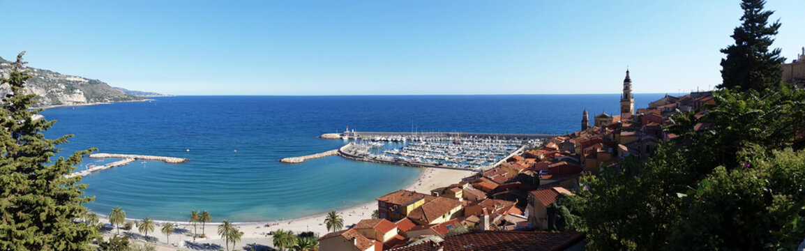 Panoramic View of Menton in France