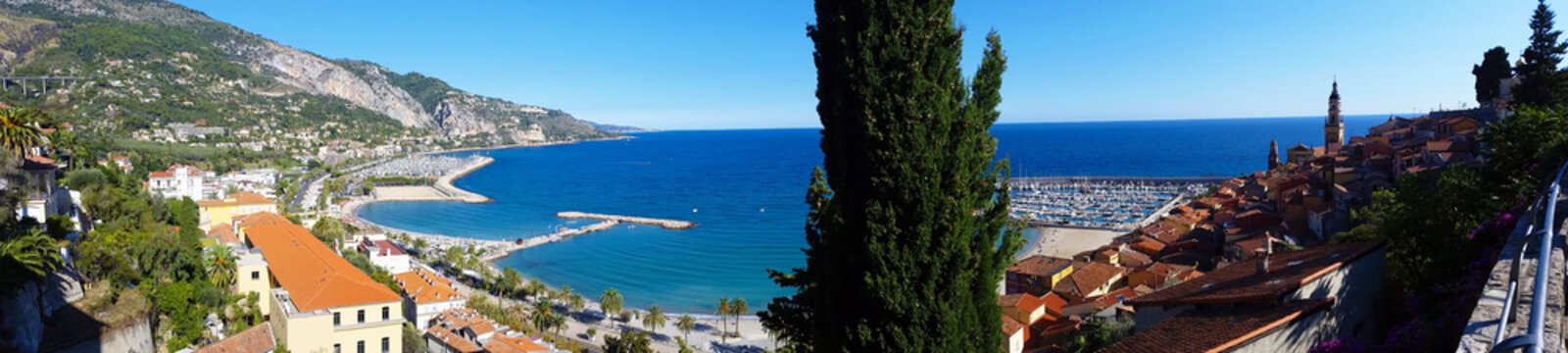 Panoramic View of Menton, French Riviera