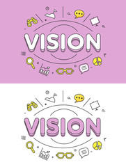 Linear Flat VISION eye icon website vector Business forecast