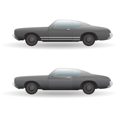 Muscle car icon. Side view. Vector illustration