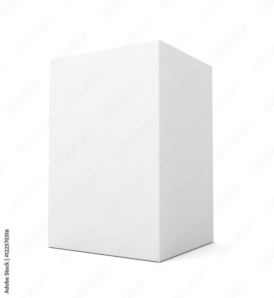 Sticker blank retail product box 3d illustration