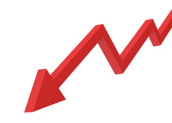 downward arrow concept   3d illustration