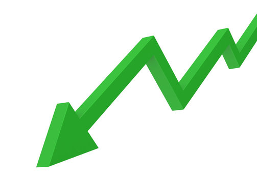 downward arrow concept  3d illustration