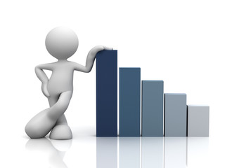 succesfull business graph concept  3d illustration