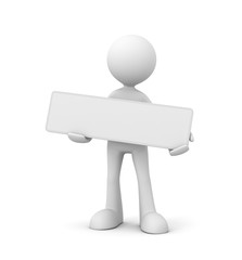holding blank placard concept 3d illustration