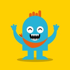funny monster character icon vector illustration design