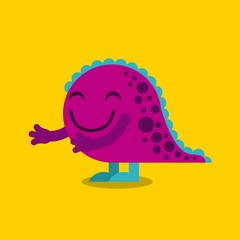 funny monster character icon vector illustration design