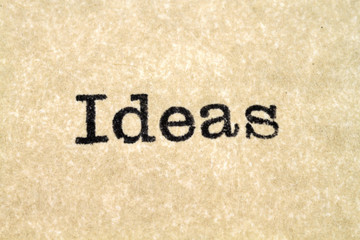 A close up image of the words "Idea" from a typewriter