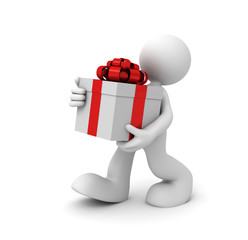 carrying gift box  3d illustration