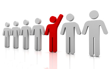 standing out from the crowd concept  3d illustration