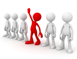 standing out from the crowd concept   3d illustration