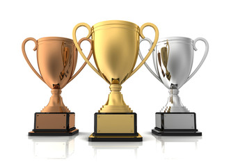 award cups concept   3d illustration