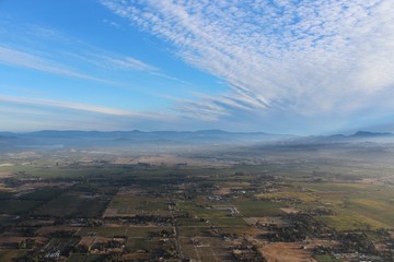 Sonoma and Napa Valley at sunrise from a hot air balloon