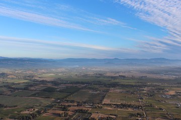 Sonoma and Napa Valley at sunrise from a hot air balloon