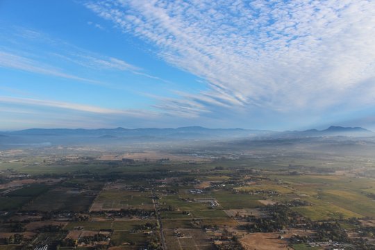 Sonoma And Napa Valley At Sunrise From A Hot Air Balloon