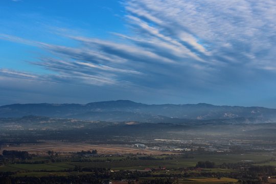 Sonoma And Napa Valley At Sunrise From A Hot Air Balloon