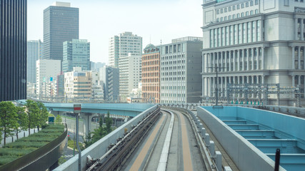 Railroad background city japan